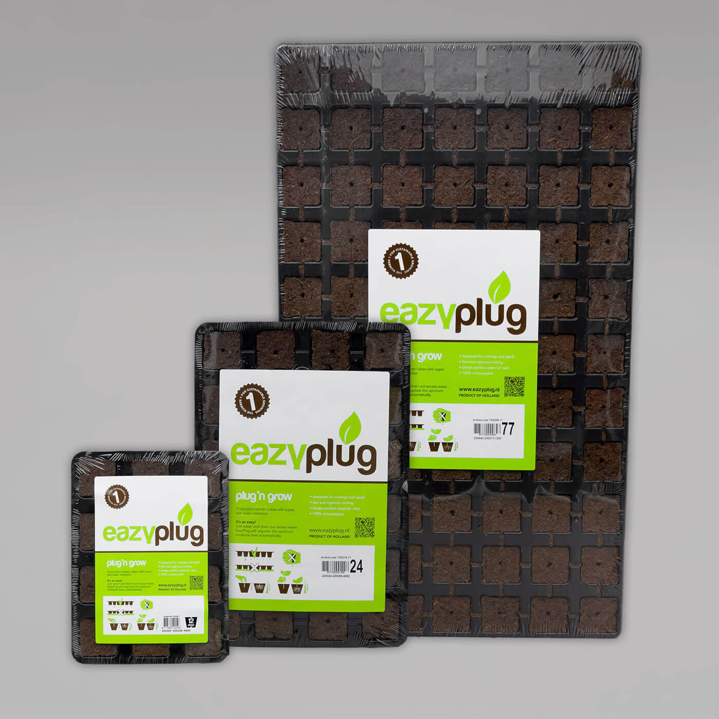 Eazy Plug Anzuchtwürfel 3,5x3,5cm, im 12er, 24er oder 77er Tray