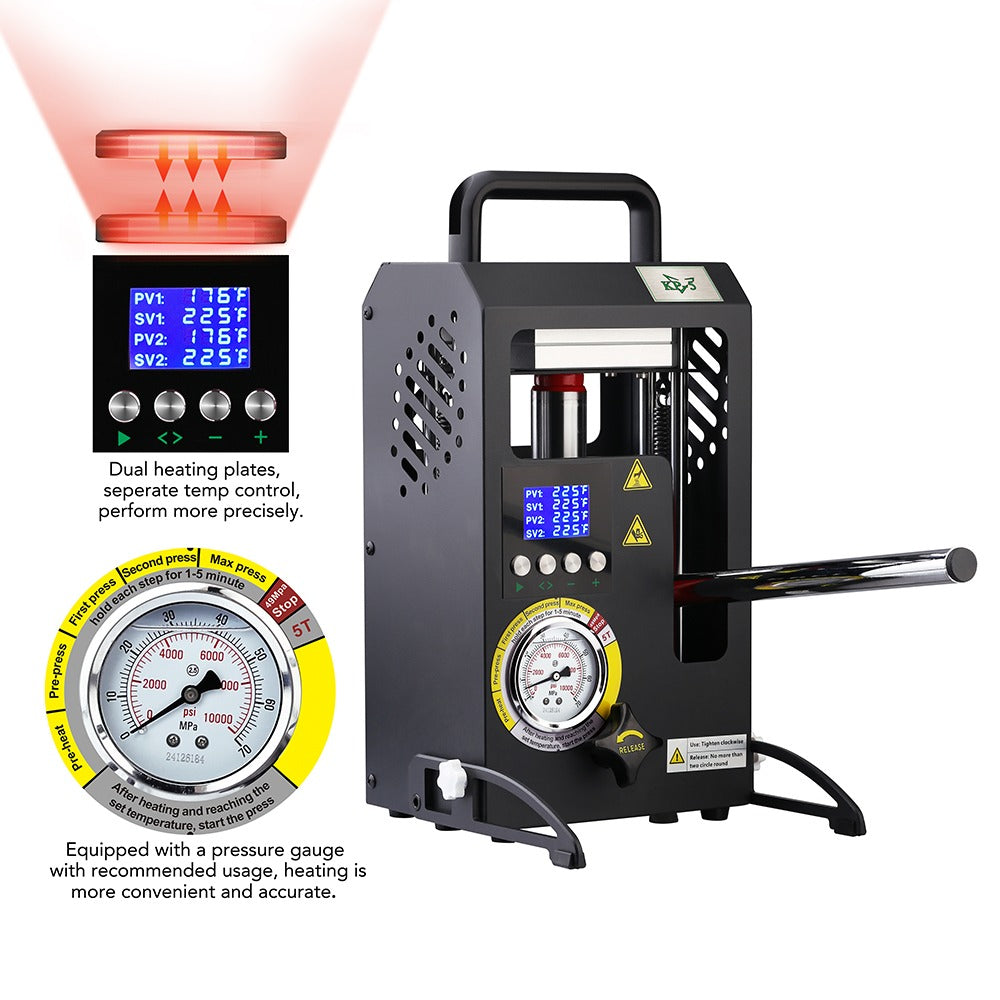 KP-5 Rosin-Presse bis 700 Watt und 5 Tonnen Mehr Power, größere Mengen