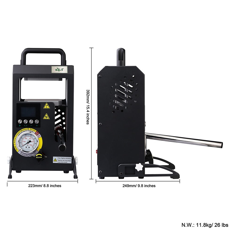 KP-5 Rosin-Presse bis 700 Watt und 5 Tonnen Mehr Power, größere Mengen