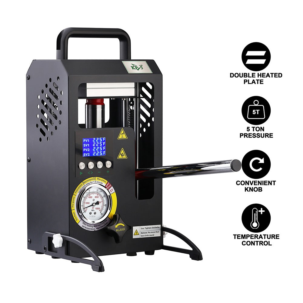 KP-5 Rosin-Presse bis 700 Watt und 5 Tonnen Mehr Power, größere Mengen