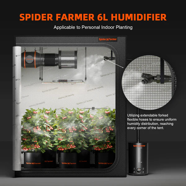 Spider Farmer Luftbefeuchter mit 4 Nebelstufen und 6 Liter Tank