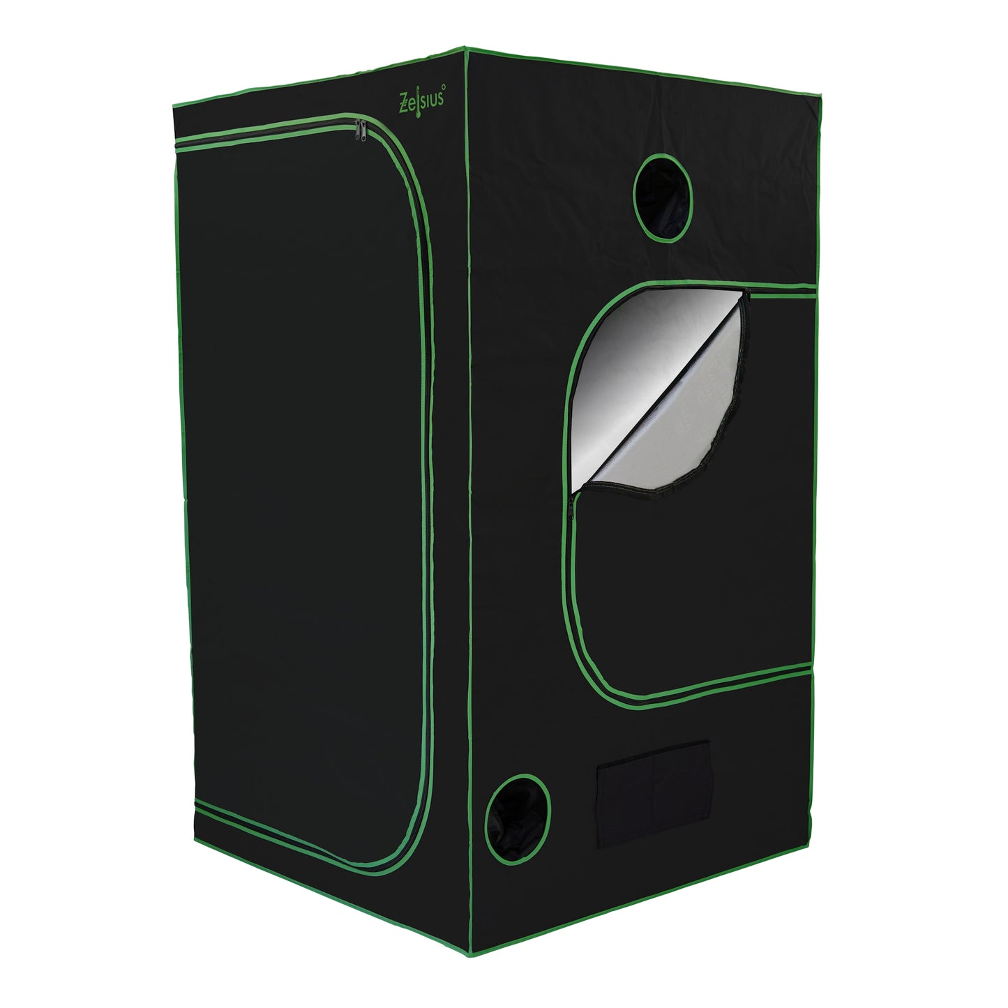 ZELSIUS Grow Tent 120 x 120 x 200 cm Schwarz/Grün Pflanzenzucht Indoor