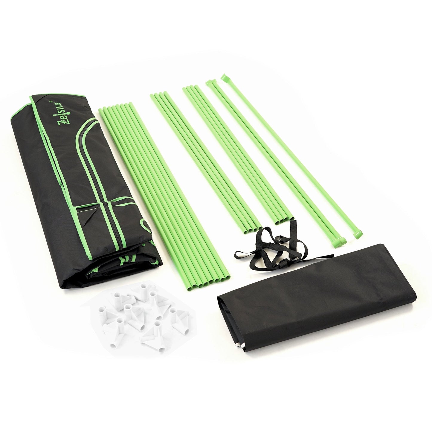 ZELSIUS Grow Tent 120 x 120 x 200 cm Schwarz/Grün Pflanzenzucht Indoor
