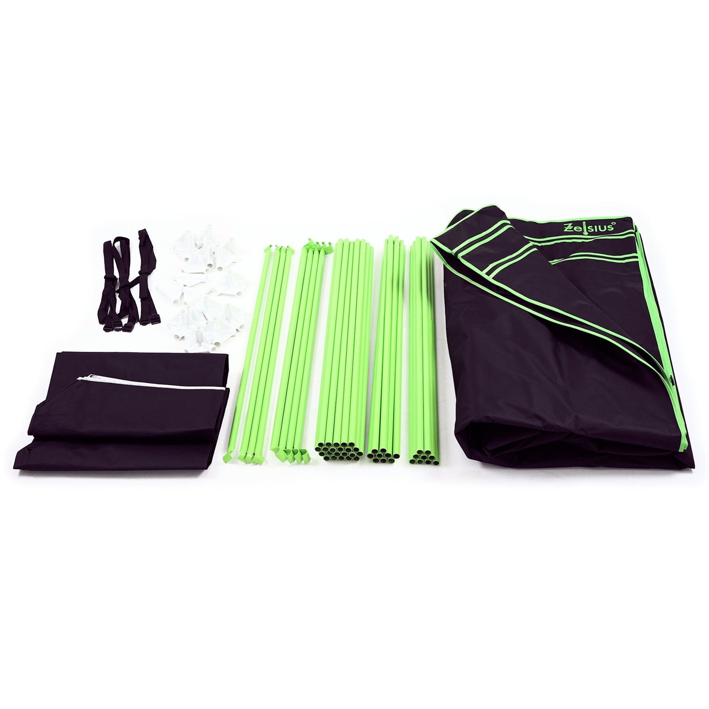 ZELSIUS Grow Tent 200 x 200 x 200 cm Grau/Schwarz Pflanzenzucht Indoor