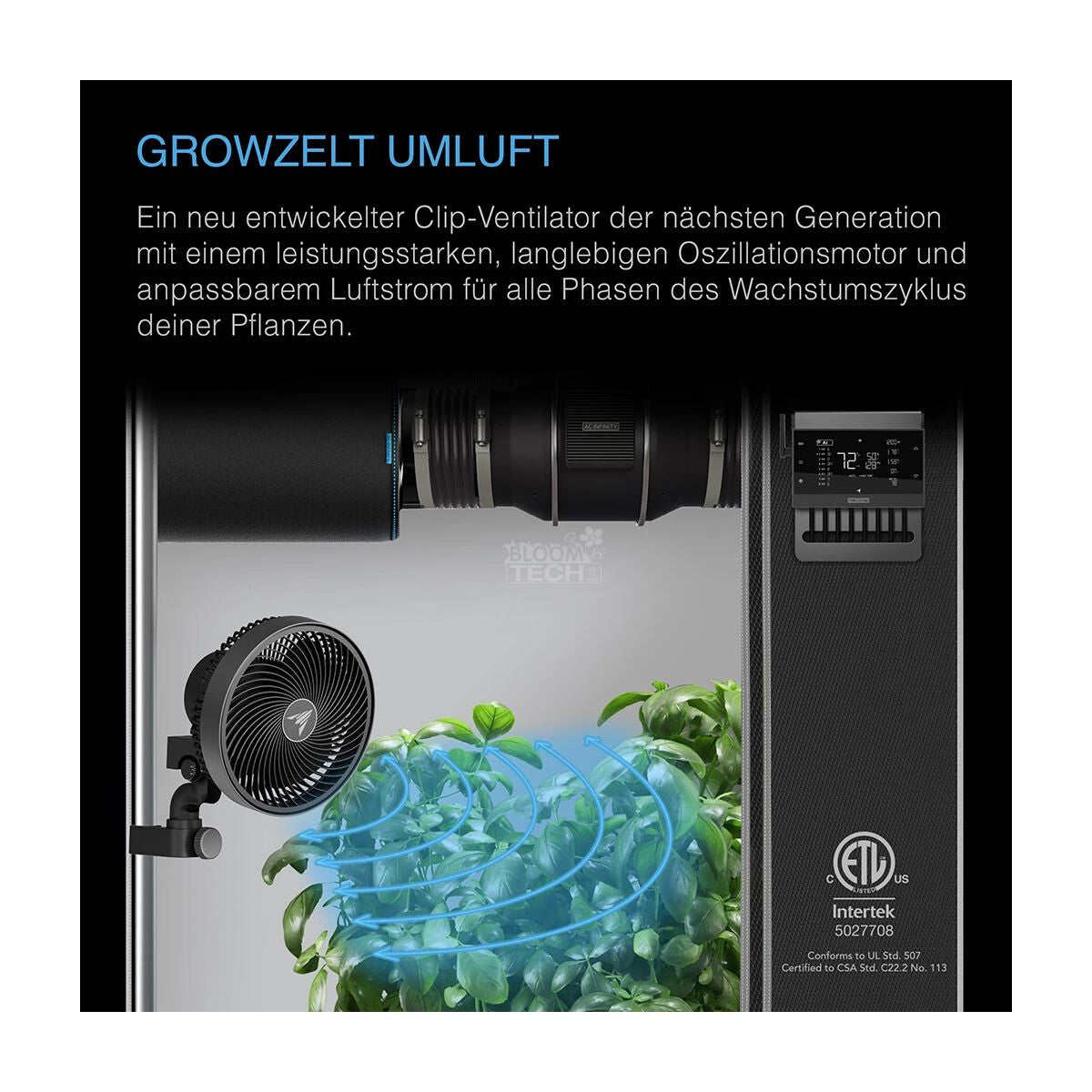 AC Infinity CLOUDRAY S9 automatische Oszillation