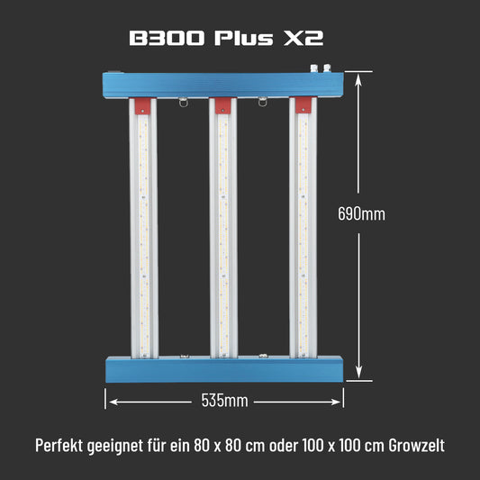 HortiSpectra  - B300 Plus X2 300W LED-Pflanzenlampe mit zwei Lichtkanälen für alle Wachstumsphasen