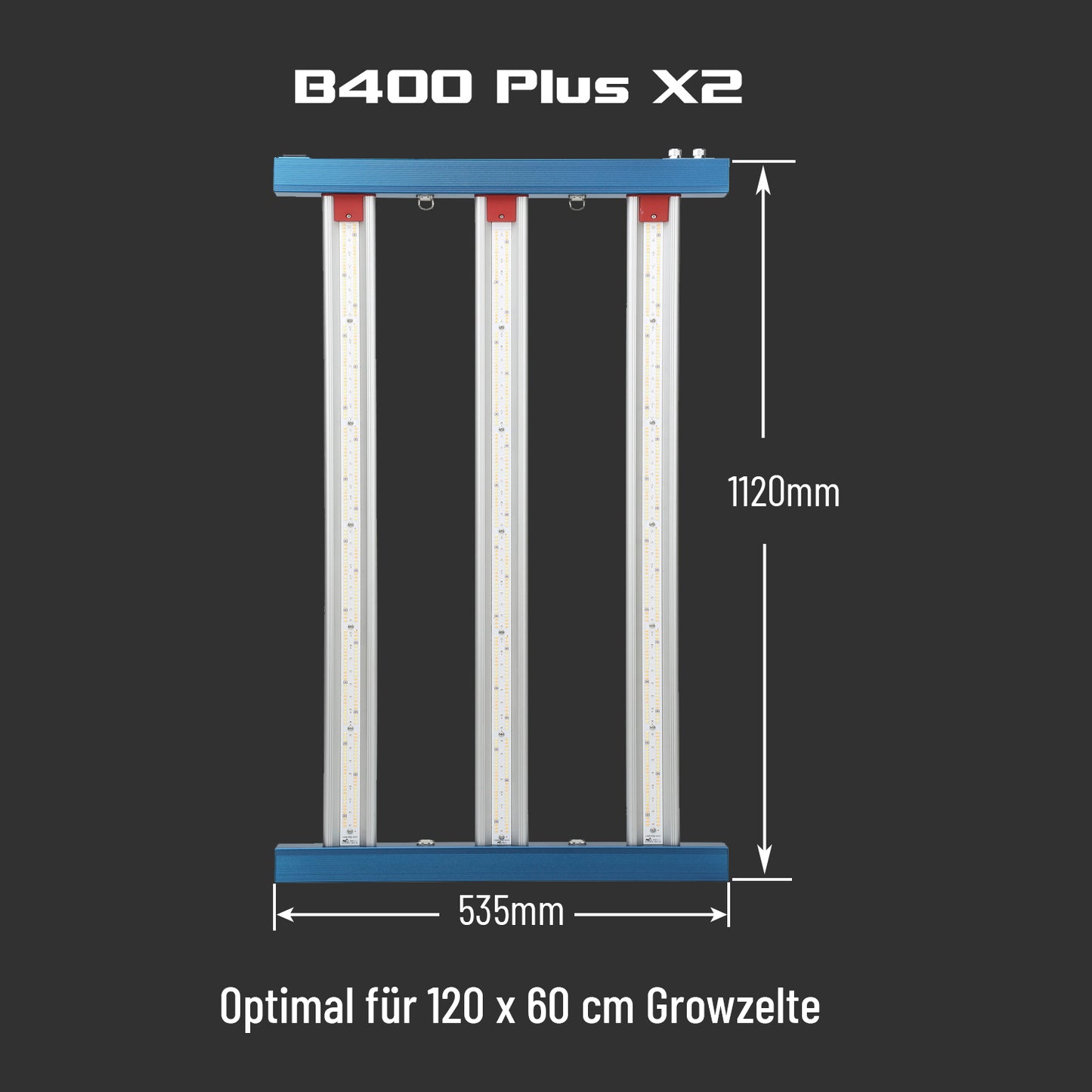 HortiSpectra  - B400 Plus X2 400W LED-Pflanzenlampe mit zwei Lichtkanälen für alle Wachstumsphasen