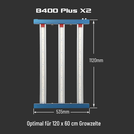 HortiSpectra  - B400 Plus X2 400W LED-Pflanzenlampe mit zwei Lichtkanälen für alle Wachstumsphasen