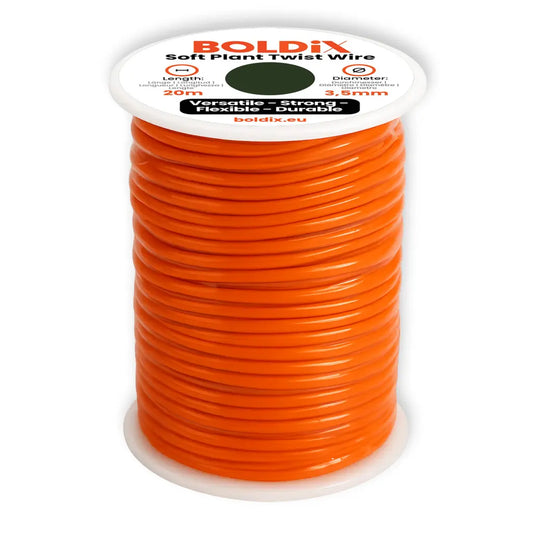 Flexibler Pflanzendraht Orange 20m Ø3,5mm mit weicher Gummi-Ummantelung