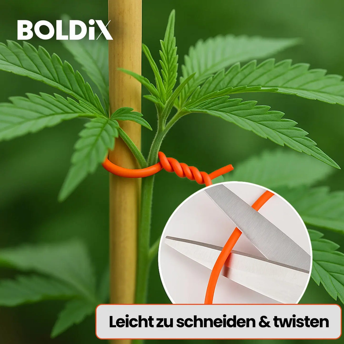 Flexibler Pflanzendraht Orange 20m Ø3,5mm mit weicher Gummi-Ummantelung