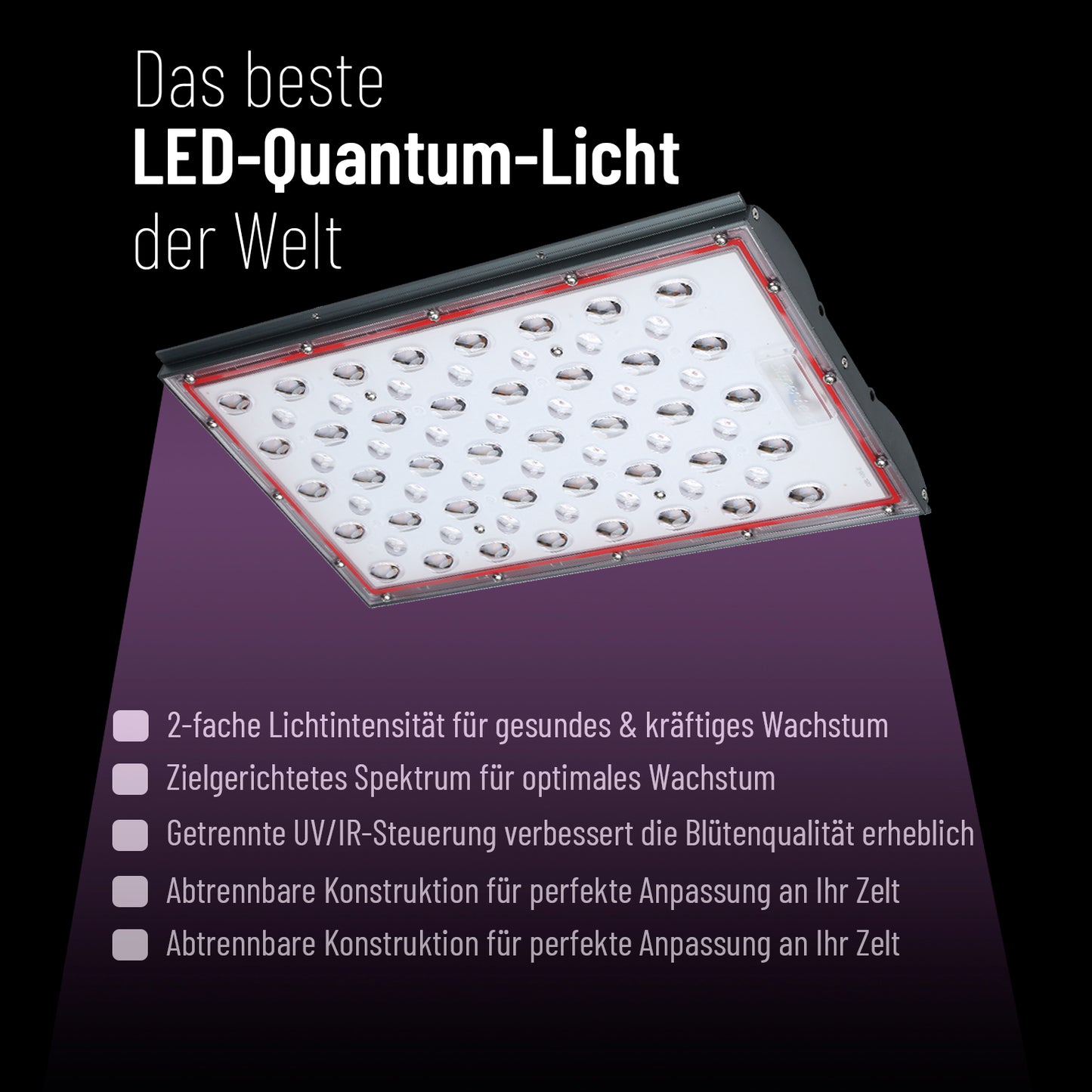 HortiSpectra - QBLE-300 100-300W Gezieltes Vollspektrum-LED-Quantenlicht