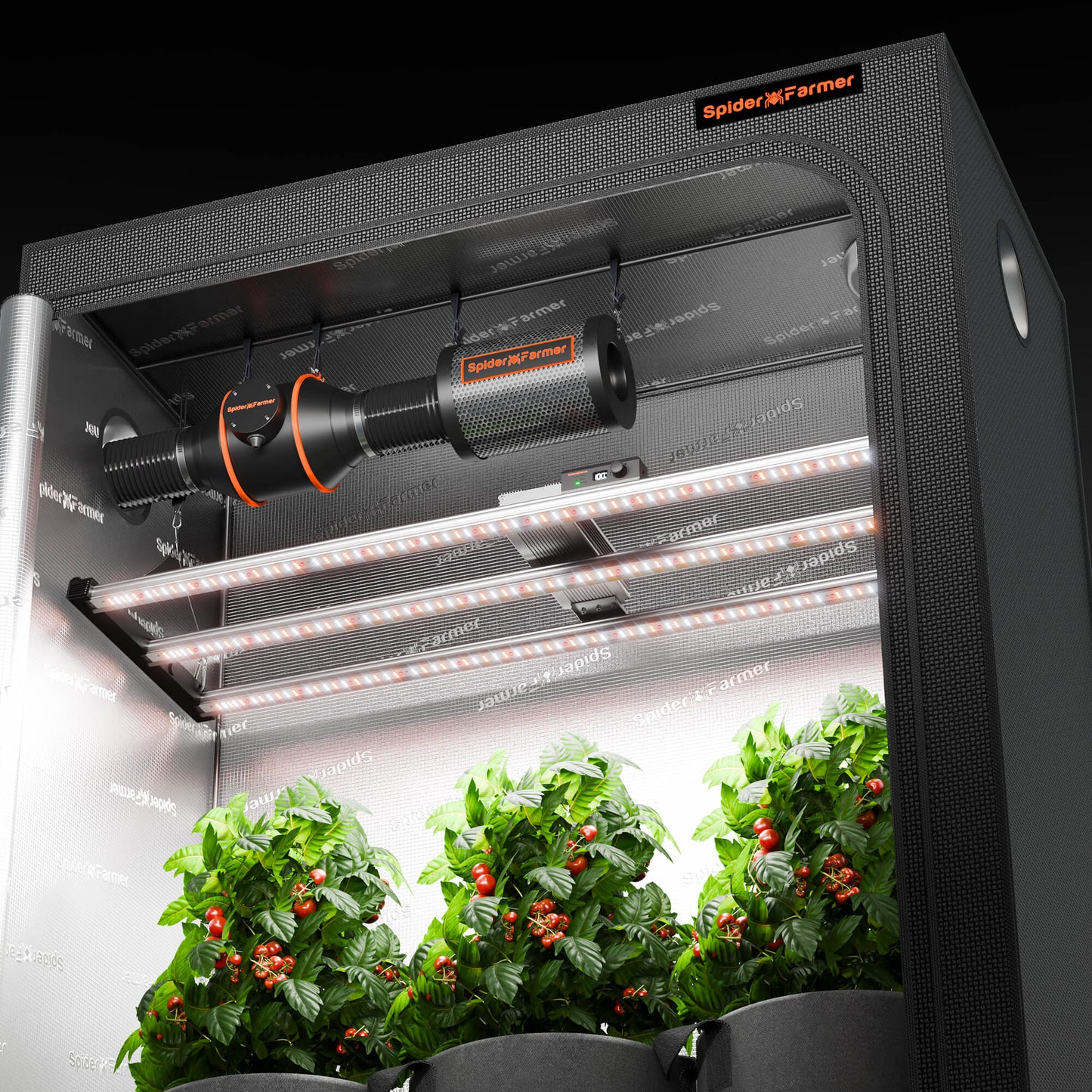 Spider Farmer SE4500 320W LED-Pflanzenlampe, dimmbar für 70x140cm mit Bluetooth- und WLAN-App-Steuerung (Pflanzenlampe)