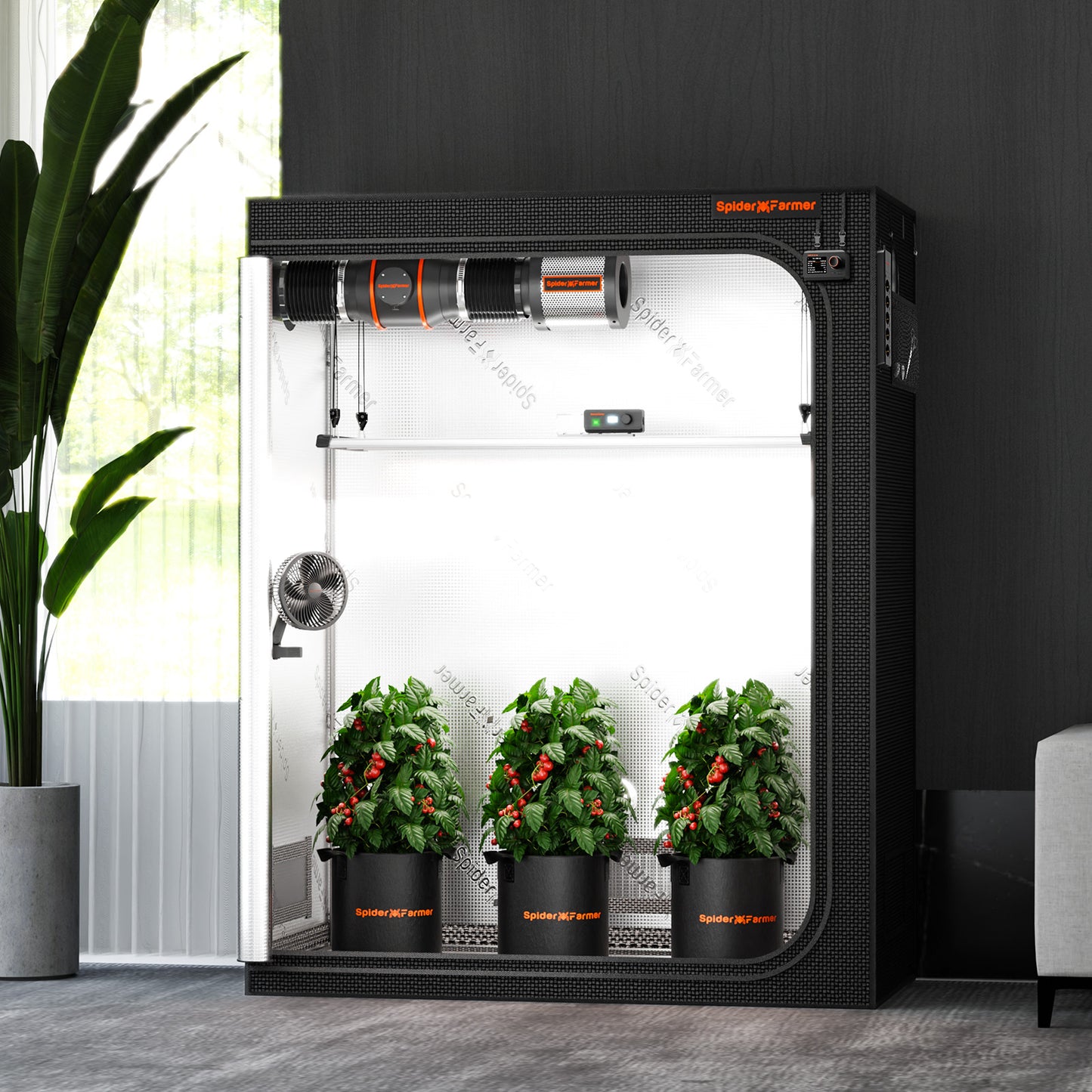 Spider Farmer Indoor-Growzelt (140 x 70 x 200 cm) mit hochreflektierender 1680D-Technologie für Hydrokultur – optimales Pflanzenwachstum und Klimakontrolle