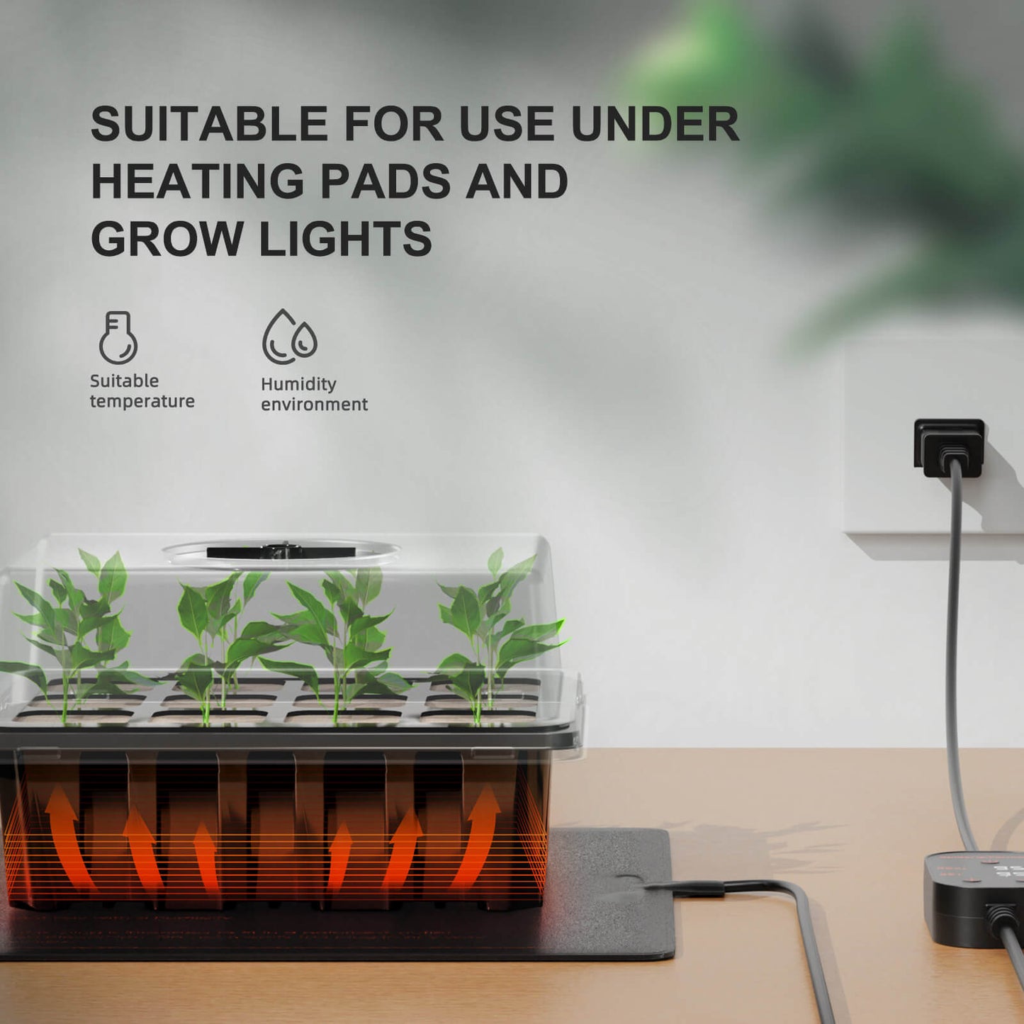 Anfängerfreundlich | Spider Farmer Glow80 80W LED-Pflanzenlampe mit 4 Anzuchtschalen und 52 x 25 cm Anzuchtschale mit Heizmatte für Sämlinge