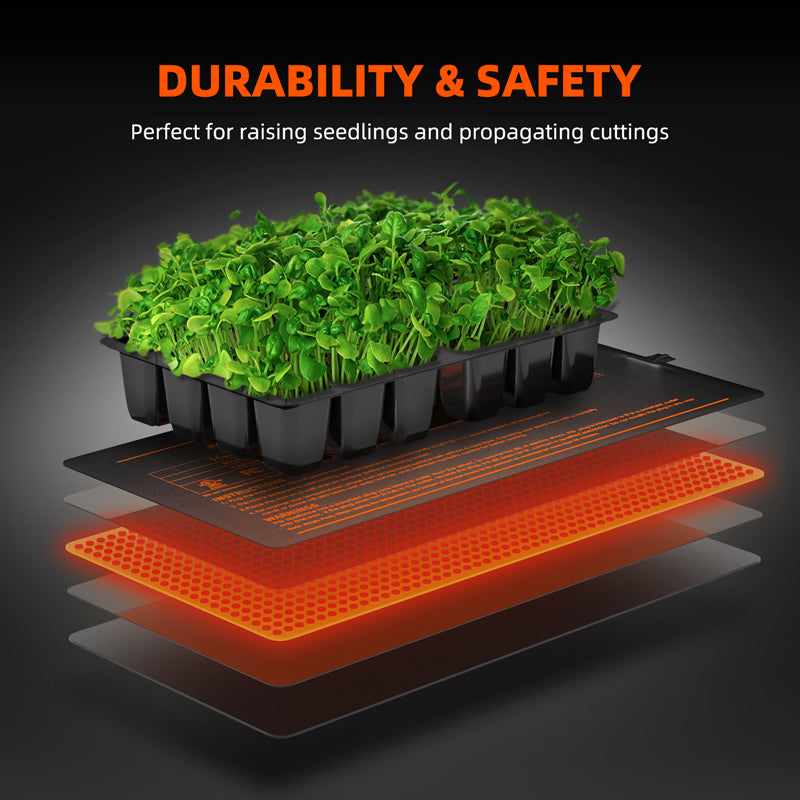 Anfängerfreundlich | Spider Farmer Glow80 80W LED-Pflanzenlampe mit 4 Anzuchtschalen und 52 x 25 cm Anzuchtschale mit Heizmatte für Sämlinge