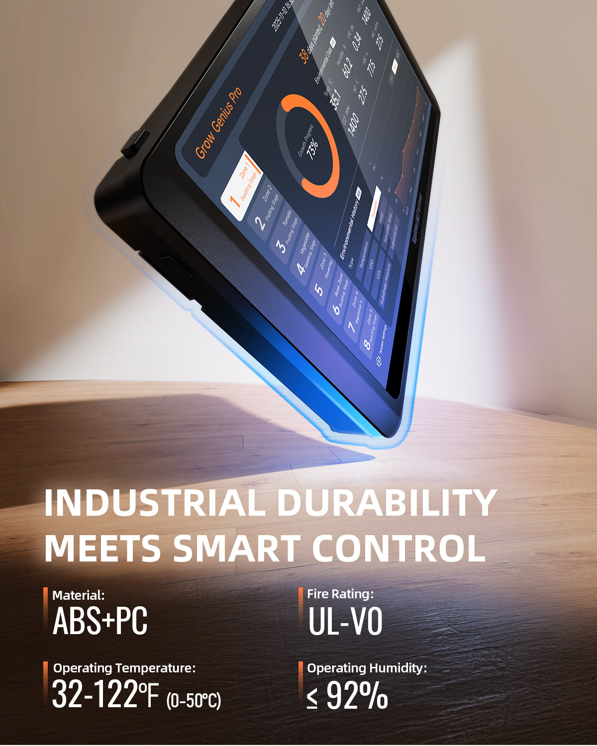 Spider Farmer GGS Pro Controller-Kits | Integriertes Klimamanagement für großflächige, unabhängige Anbauflächen | Ideal für industrielle und kommerzielle Anbauplaner | Temperatur-, Feuchtigkeits- und VPD-Überwachung, Zeitplanung, Bluetooth & WLAN