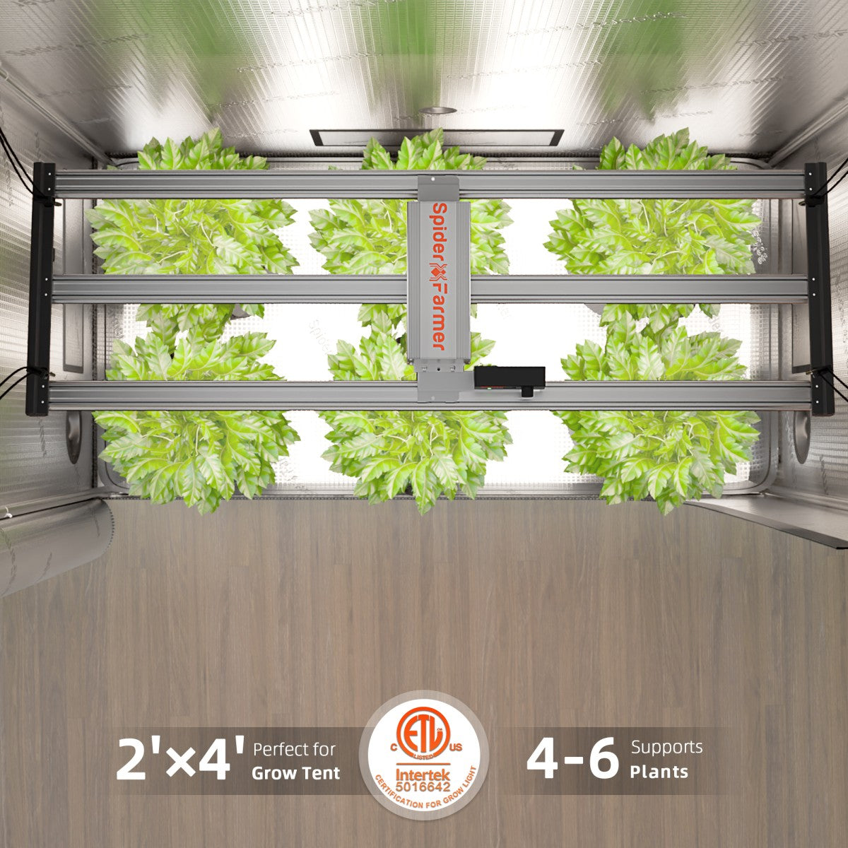Spider Farmer® G4500 320W WiFi & Bluetooth App-gesteuerte LED-Pflanzenlampe Vollspektrum, dimmbar, für 70x140cm Growzelt