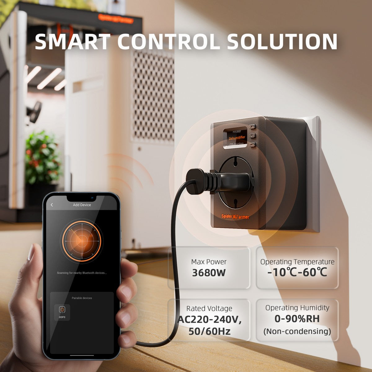Spider Farmer S-Station | WLAN- und Bluetooth-Timer, Smart-Plug-Controller (3680 W, 16 A)