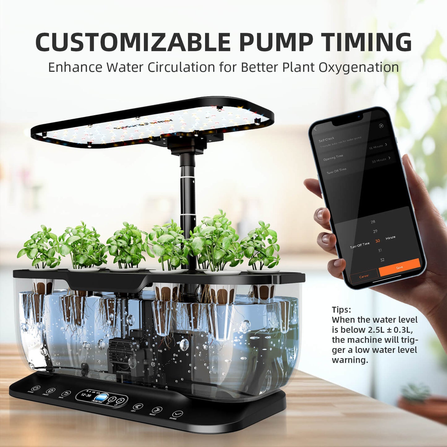 Spider Farmer SmartG12 Hydroponik-Gartensystem-Set (2026) | Hydroponik-System-Set – WLAN- und App-gesteuerter Kräutergarten für den Innenbereich mit 36-W-Pflanzenlampe, 12 Pflanzkapseln und 6-Liter-Tank