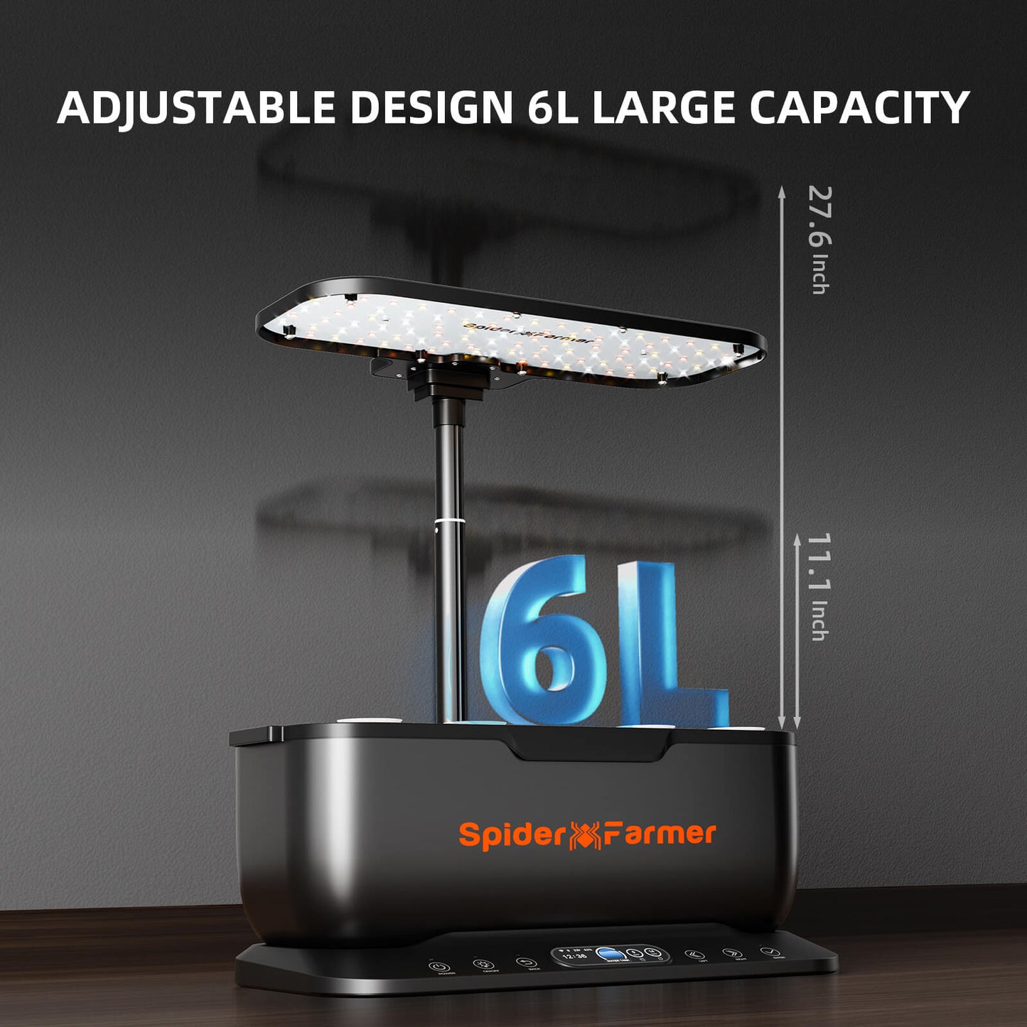 Spider Farmer SmartG12 Hydroponik-Gartensystem-Set (2026) | Hydroponik-System-Set – WLAN- und App-gesteuerter Kräutergarten für den Innenbereich mit 36-W-Pflanzenlampe, 12 Pflanzkapseln und 6-Liter-Tank