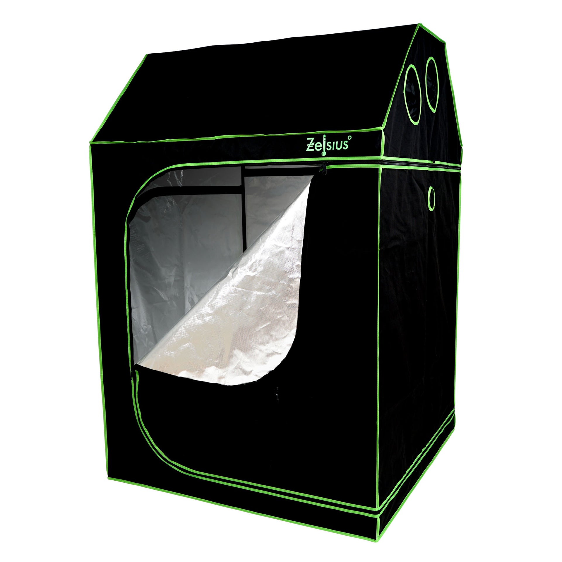 Zelsius Grow Tent 120 x 120 x 180 cm Schwarz/Grün Pflanzenzucht Indoor – Growtopia