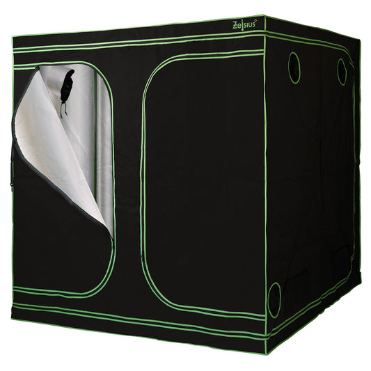 ZELSIUS Grow Tent 200 x 200 x 200 cm Schwarz/Grün Pflanzenzucht Indoor
