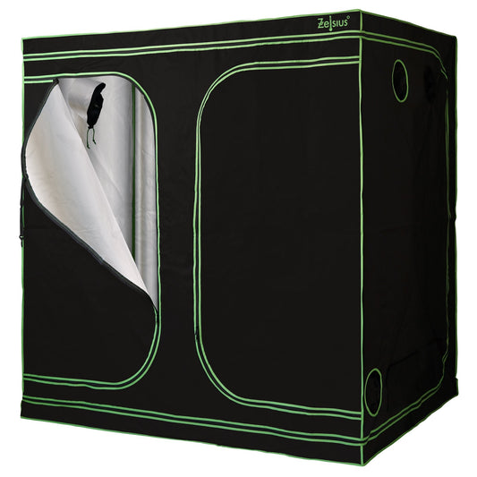 ZELSIUS Grow Tent 240 x 120 x 200 cm Schwarz/Grün Pflanzenzucht Indoor