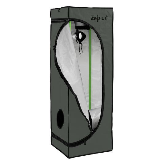ZELSIUS Grow Tent 40 x 40 x 120 cm Grau/Schwarz Pflanzenzucht Indoor